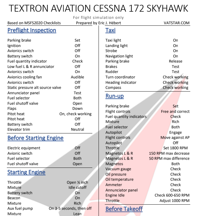 C172 Checklist